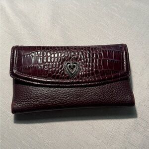Brighton Deep Burgundy Croc-Embossed Clutch